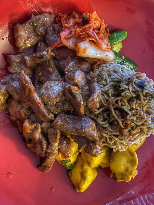 Chili Pork & Kimchi Squash Noodles