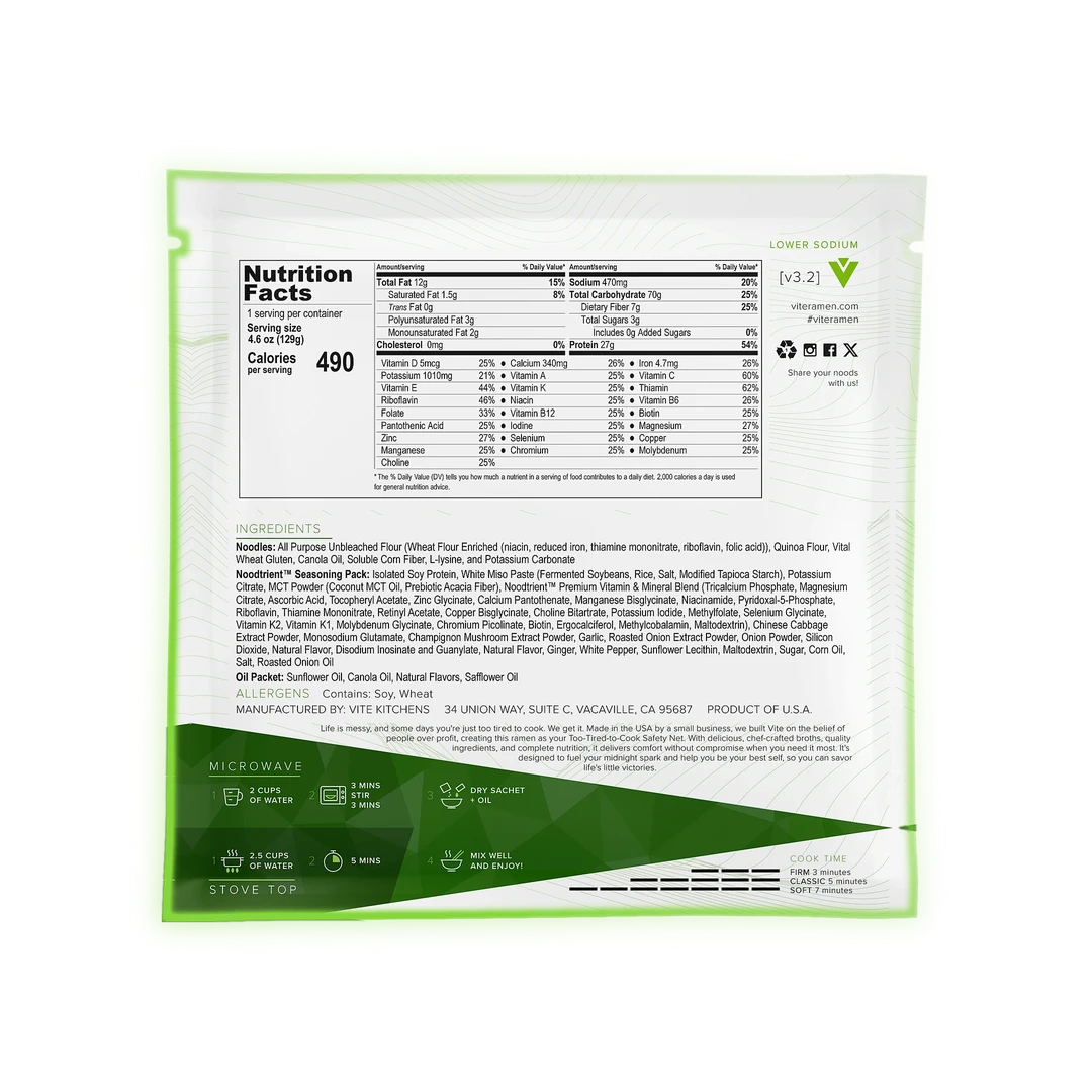 8 Pack - Lower Sodium Vite Ramen Variety v3.2 - Batch 7