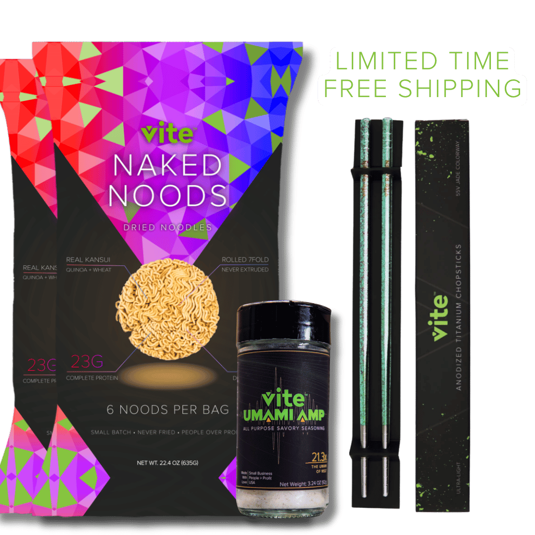 12-Pack Vite Noodles + Vite Umami Amp + Titanium Chopsticks