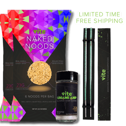 12-Pack Vite Noodles + Vite Umami Amp + Titanium Chopsticks