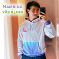 Vite Ramen CEO Tim wearing the Hambino x Vite Ramen hoodie